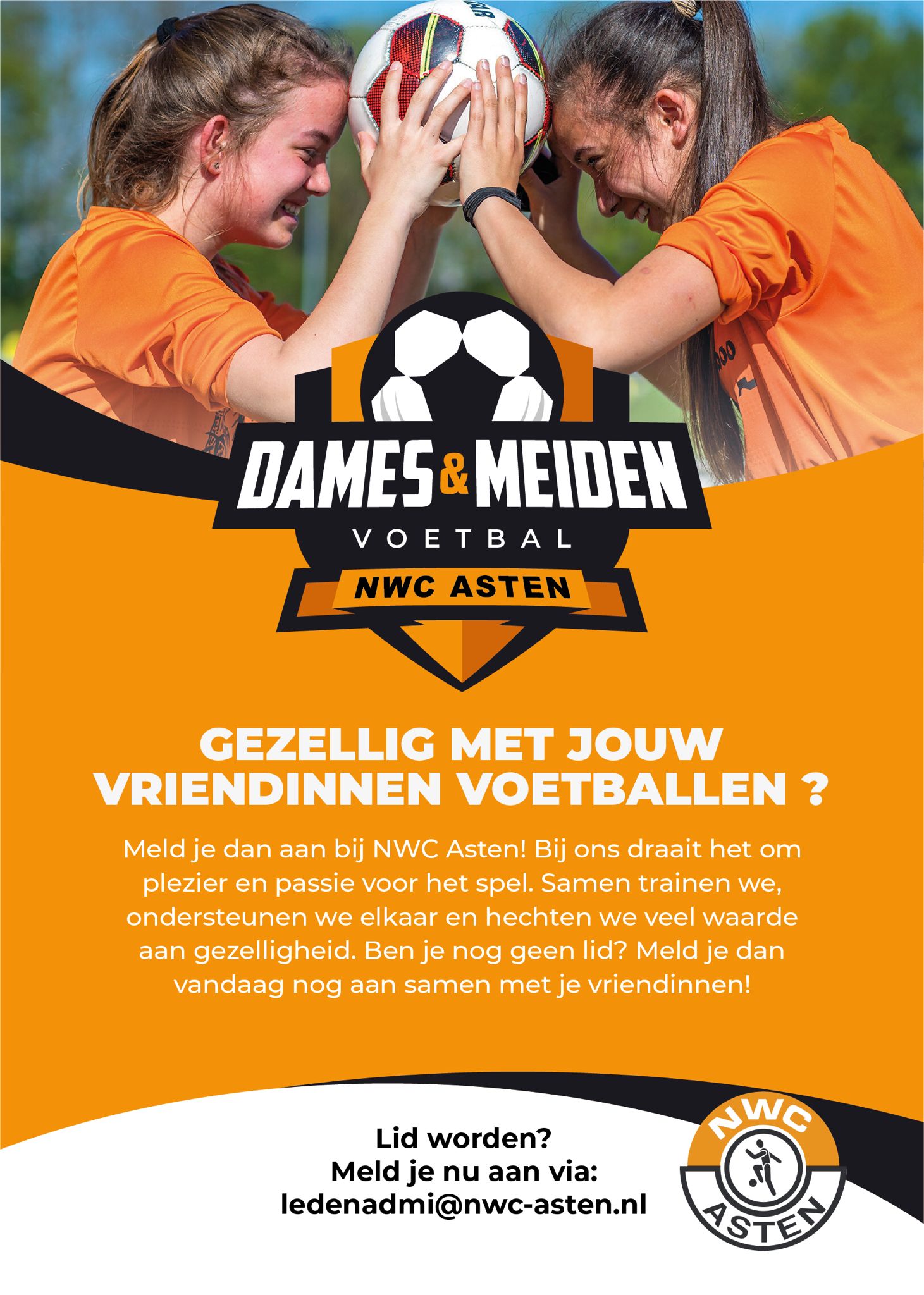 Gezellig met jouw vriendinnen voetballen? Bij NWC kan dit!