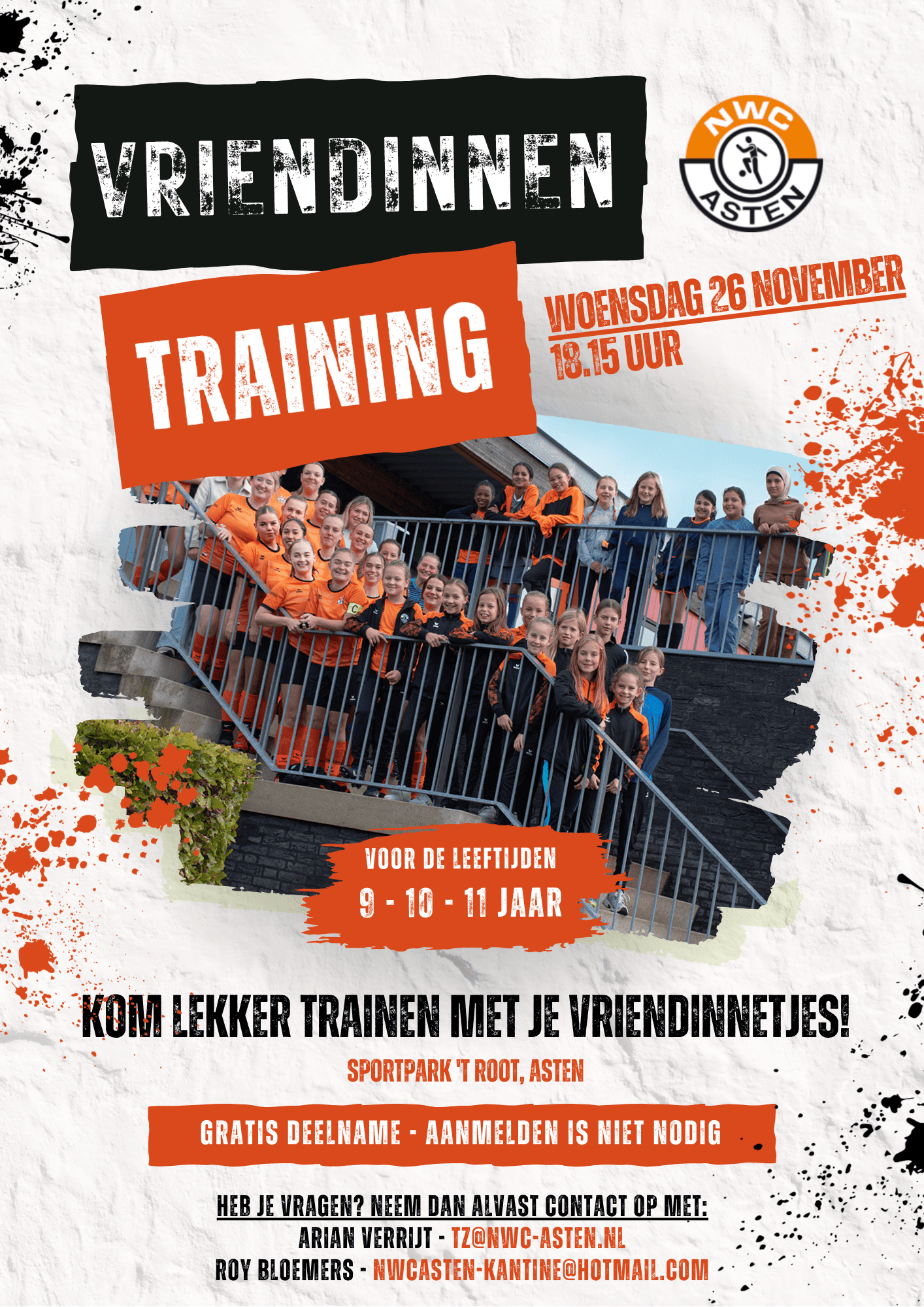 Vriendinnentraining op 26 november