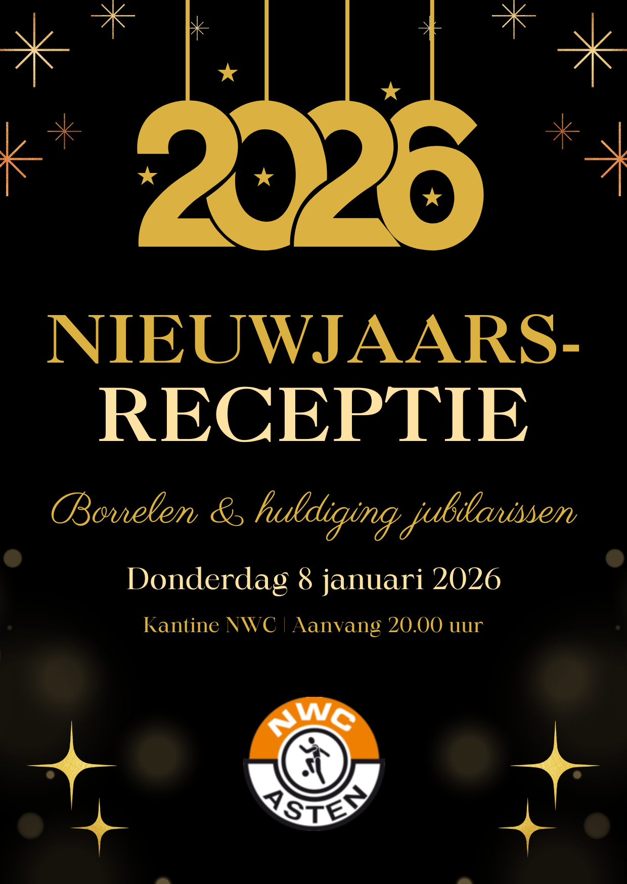Uitnodiging nieuwjaarsreceptie en huldiging jubilarissen