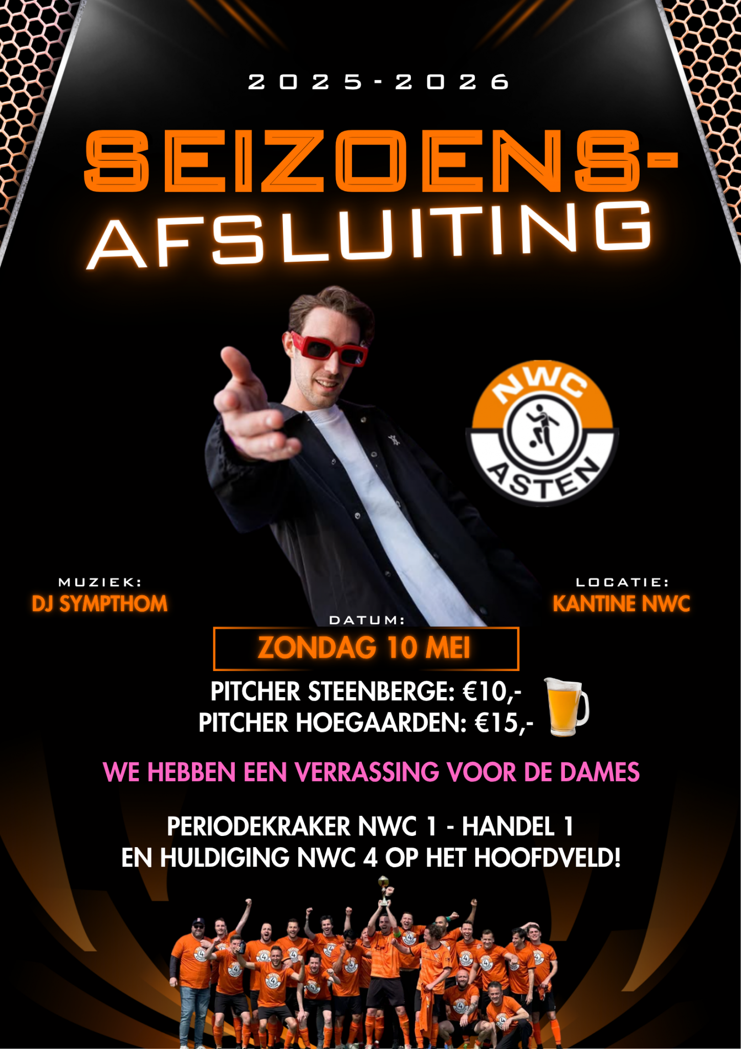 Seizoensafsluiting op zondag 10 mei