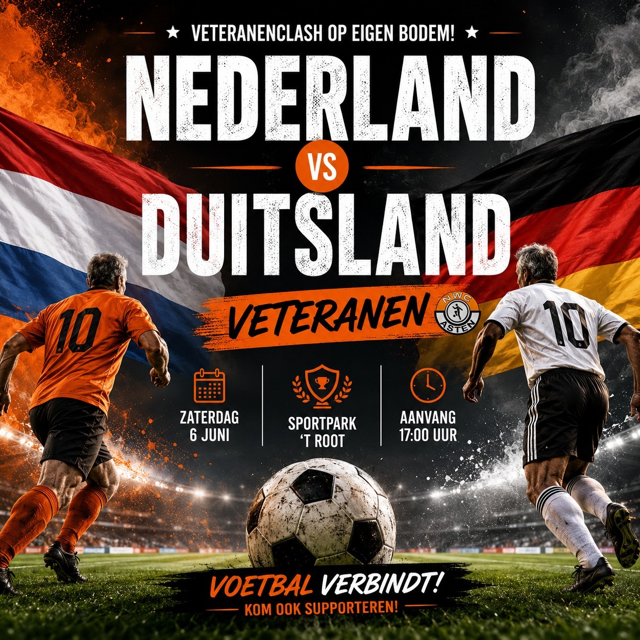 Veteranen-interland op sportpark 't Root