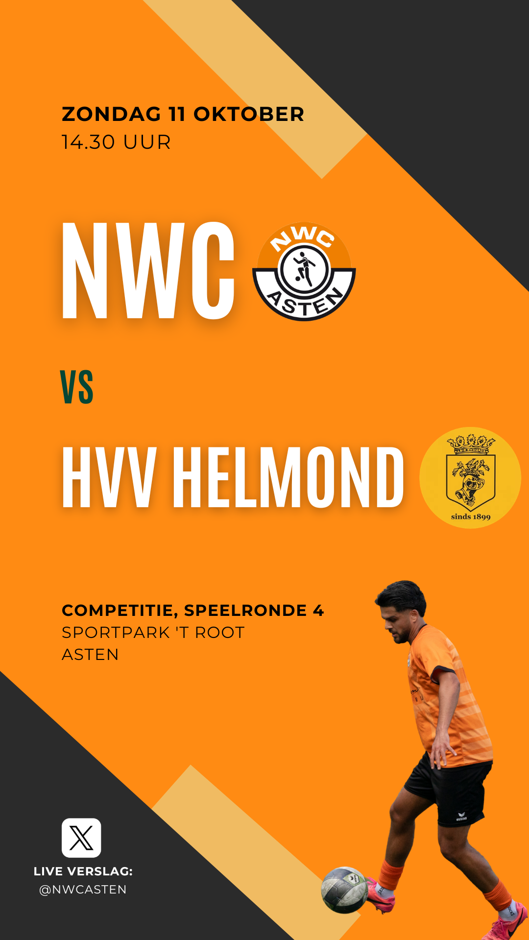 NWC ontvangt titelkandidaat HVV Helmond op 't Root