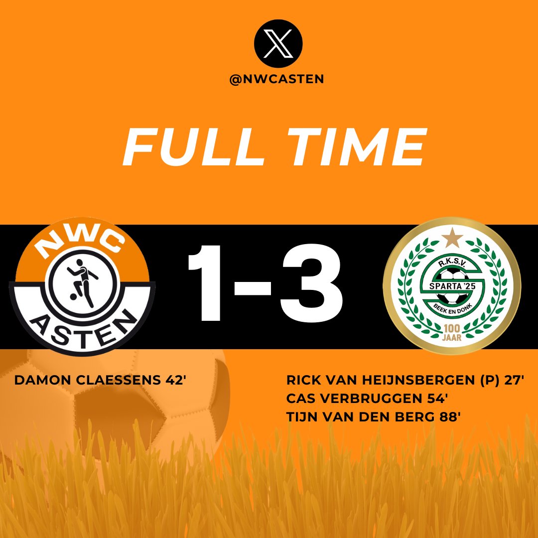 Rood gekleurd NWC legt het af tegen Sparta'25